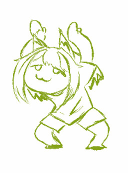 :3 biped bottomwear clapping clothing dancing female hair shirt shorts simple_background solo topwear white_background unknown_artist animal_humanoid humanoid 2d_animation aliasing animated animated_gif digital_media_(artwork) frame_by_frame low_res monochrome short_playtime sketch