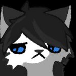 1:1 absurd_res alpha_channel anthro black_hair canid canine canis domestic_dog fur hair hi_res husky izanagi_creations looking_down male mammal nordic_sled_dog rivey_ravenheart sad solo spitz sticker telegram_sticker white_body white_fur