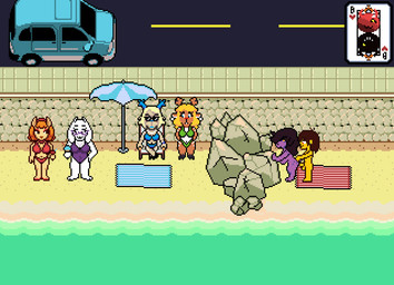 aged_up anal anal_penetration anthro balls beach big_breasts bodily_fluids bouncing_breasts breasts cum cum_in_ass cum_inside ear_piercing female freckles genital_fluids genitals group male male/female penetration penile penile_penetration penis penis_in_ass piercing public public_sex sex sprite sprite_animation text bladedbard deltarune mythology undertale_(series) undertale_yellow carol_holiday ceroba_ketsukane kris_dreemurr noelle_holiday susie_(deltarune) toriel boss_monster_(undertale) canid canine deer dragon fox mammal mythological_creature mythological_scalie new_world_deer reindeer scalie animated digital_media_(artwork) pixel_(artwork) pixel_animation