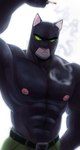 abs anthro belt big_muscles bottomwear cigarette clothed clothing frown hand_on_hip looking_at_viewer male muscular muscular_anthro muscular_male narrowed_eyes navel nipples pants pecs simple_background smoke solo topless topless_male white_background thediyemi blacksad john_blacksad domestic_cat felid feline felis mammal 2021 absurd_res hi_res