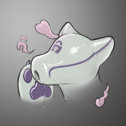 ambiguous_gender bodily_fluids drone drone_hood drooling feral furrjoi hood male mitt mitten_hands saliva silicone simple_background solo loonertick kekkaishi madarao_(kekkaishi) ayakashi canid canine canis ghost mammal spirit wolf 1:1 absurd_res hi_res
