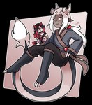 absurd_res alpha_channel clawed_hands claws clothed clothing doll hair hi_res horn horned_humanoid humanoid humanoid_pointy_ears male plushie red_eyes shriekingmagpie solo tail toe_claws white_hair