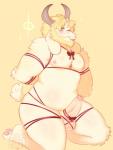 anthro balls beard biped blinking blonde_hair blush body_hair bound bow_(feature) bow_tie crown erection facial_hair genitals hair headgear horn kneeling long_ears male mature_anthro mature_male mustache nipples nude pawpads penis pubes solo submissive submissive_male white_balls dongoverlord undertale undertale_(series) asgore_dreemurr boss_monster_(undertale) bovid caprine mammal 2017 hi_res