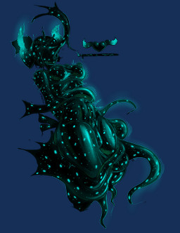 abdominal_bulge anthro bound breasts encasement female gameplay_mechanics genitals goo_transformation latex liquid_latex nipples penetration pokemorph scar sculk_(minecraft) solo tentacles transformation vaginal vaginal_penetration vulva yukihime nintendo pokemon lilith_orfeo_(blackwingnb) absol generation_3_pokemon pokemon_(species) absurd_res alpha_channel hi_res