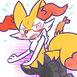 ambiguous_anthro ambiguous_gender anthro biped blush blushing_profusely bodily_fluids cute_fangs digitigrade dipstick_tail embarrassed eyewear eyewear_only fangs flying_sweatdrops food glasses glasses_only looking_at_viewer looking_back looking_back_at_viewer low-angle_view markings nude object_in_tail open_mouth rear_view shrimp_(food) simple_background snout solo sweat sweatdrop tail tail_markings teeth wavy_mouth wearing_glasses annyui0611 nintendo pokemon braixen canid generation_6_pokemon mammal pokemon_(species) 1:1 2023 digital_drawing_(artwork) digital_media_(artwork) hi_res japanese_description portrait three-quarter_portrait translated_description
