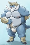 2021 2:3 absurd_res anthro anthrofied asian_clothing barely_visible_genitalia barely_visible_penis belly blue_body bulge clothing dudebulge east_asian_clothing facial_hair fundoshi generation_5_pokemon genitals hi_res humanoid_hands japanese_clothing male mature_male moobs mustache navel nintendo nipples overweight overweight_male penis pink_nipples pokemon pokemon_(species) samurott simple_background solo underwear white_clothing white_fundoshi white_underwear yousuke_seto