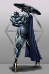 armor butt claws clothing coat female headgear helmet machine metal red_eyes solo thick_thighs topwear weapon hazarts star_wars humanoid living_machine robot 2:3 absurd_res hi_res