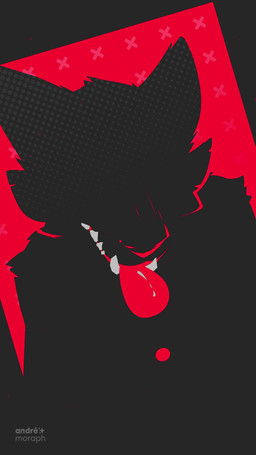 ambiguous_gender anthro black_body black_fur bodily_fluids bouncing cheek_tuft facial_tuft fur open_mouth red_background saliva saliva_on_tongue saliva_string silhouette simple_background smile solo teeth tongue tongue_out tuft andre_moraph sound_warning mythology canid canine canis mammal mythological_canine mythological_creature werecanid werecanine werecreature werewolf wolf 2025 2d_animation 9:16 animated black_and_red digital_media_(artwork) hi_res high_framerate loop motion_tweening short_playtime signature sound video