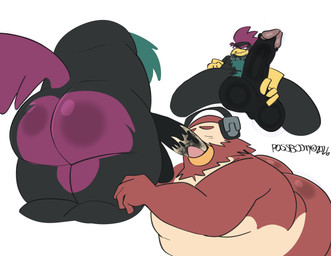 anthro balls big_balls big_butt big_penis butt chain_jewelry duo electronics fellatio genitals hand_on_penis headphones huge_butt huge_penis male male/male oral overweight overweight_male penile penis sex slightly_chubby slightly_chubby_male tongue tuft wet wet_penis possbooty idw_publishing sega sonic_the_hedgehog_(comics) sonic_the_hedgehog_(idw) sonic_the_hedgehog_(series) don_the_rooster nite_the_owl avian bird chicken galliform owl phasianid absurd_res hi_res