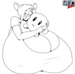 anthro beady_eyes big_breasts breasts clothed clothing erika_lexington eyes_closed eyewear female glasses holding_object holding_plushie huge_breasts hyper hyper_breasts logo nipple_outline plushie shirt simple_background solo t-shirt topwear romman08 kirby_(series) nintendo kirby mammal mouse murid murine rodent 2020 artist_logo dated hi_res spot_color