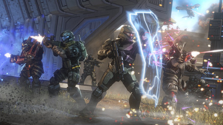 action_scene aircraft anthro battle_rifle battle_rifle_(halo) energy_shield group gun holding_gun holding_object holding_ranged_weapon holding_weapon male marines muzzle_flash odst pelican_(halo) pelican_drop_ship ranged_weapon shootout spiker_(halo) unsc vehicle weapon bravo44 halo_(series) microsoft xbox_game_studios alien human jiralhanae mammal spartan_(halo) 16:9 3d_(artwork) 4k absurd_res colored digital_media_(artwork) hi_res widescreen