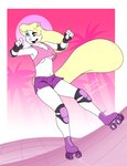 anthro bottomwear breasts clothing elbow_pads female hotpants knee_pads midriff motion_lines quad_skates roller_skates shorts solo under_boob razorfox animaniacs warner_brothers minerva_mink mammal mink mustelid musteline true_musteline 2020