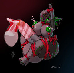 3_toes 4_ears ankles_tied anthro areola balls belly big_balls big_breasts big_butt big_penis black_background black_body black_feathers black_hair bodily_fluids bound breasts butt candy candy_cane candy_cane_condom candy_cane_ear_ring claws condom cum dessert ejaculation excessive_cum excessive_genital_fluids feather_hair feathers feet filled_condom food genital_fluids genitals gift_wrapped gifting_self glans green_areola green_claws green_eyes green_glans green_inner_ear green_lips green_mouth green_nipples grey_belly grey_body grey_breasts grey_feathers grey_legs grey_penis gynomorph gynomorph_anthro hair hands_tied holidays huge_balls huge_breasts huge_butt huge_penis humanoid_genitalia humanoid_penis hyper hyper_balls hyper_genitalia hyper_penis intersex intersex_anthro lactating lips looking_at_viewer milk multi_ear nipples non-mammal_areolas non-mammal_balls non-mammal_breasts non-mammal_lactation nude_anthro nude_gynomorph ornament penis projectile_lactation pseudo_hair red_background red_bow red_bow_ribbon red_ribbon ribbon_only sexual_barrier_device simple_background solo thick_thighs toe_claws toes wearing_condom wingless_avian theok_arts christmas mama_malachite avali avian hi_res signature