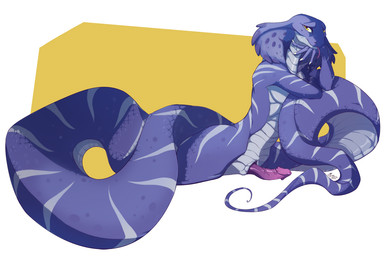 animal_genitalia anthro apode blue_body erection genital_slit genitals humanoid_genitalia humanoid_penis legless looking_at_viewer male markings nude nude_anthro nude_male penis scales serpentine simple_background snake_hood solo striped_markings striped_tail stripes tail tail_markings tongue tongue_out yellow_eyes mingchee ophius_(bahumot) cobra draconcopode naga reptile scalie snake digital_media_(artwork)