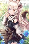 clothed clothing dress female flower greenhouse hair heterochromia long_hair plant shrub solo vivarium sakura_ani animal_humanoid cat_humanoid felid felid_humanoid feline feline_humanoid humanoid mammal mammal_humanoid 2021 hi_res