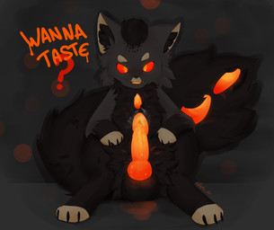 animal_genitalia animal_penis balls bodily_fluids canine_genitalia canine_penis erection fellatio_request feral fur genitals hair knot leaking male open_mouth oral_request paws penis requesting sex_request simple_background smile solo spreading toony conditional_dnp hiroyko_art obsidi canid canine mammal 2019 absurd_res digital_media_(artwork) hi_res