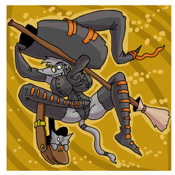 accessory anthro arms_bent armwear bag bent_legs big_breasts big_hat boots border breasts broom camel_toe cleaning_tool clothing curvy_figure elbow_gloves eyelashes eyelashes_through_hair eyewear female flying footwear front_view furgonomics glasses gloves green_eyes grey_clothing grey_gloves grey_hair grey_handwear grey_legwear grey_leotard grey_tail grey_thigh_highs hair handwear hat headgear headwear holding_bag holding_broom holding_cleaning_tool holding_object leather_bag legwear leotard looking_at_viewer multicolored_clothing shoes short_hair simple_background solo spread_legs spreading tail tail_accessory tailband thigh_boots thigh_highs toothy_grin translucent translucent_hair two_tone_clothing wearing_glasses white_border witch_hat yellow_background zhmernalt familiar steamfalish_witch 1:1 2025 digital_drawing_(artwork) digital_media_(artwork) hi_res
