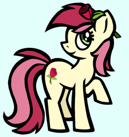 accessory female feral flower flower_in_hair hair hair_accessory plant raised_foreleg rose_(flower) smile solo standing catponything friendship_is_magic hasbro my_little_pony rose_(mlp) earth_pony equid equine horse mammal pony absurd_res hi_res