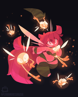 belly big_belly black_background breast_squish breasts cleavage clothed clothing eyelashes female freckled_breasts freckled_face freckles green_clothing green_hat green_headwear group hair hat headgear headwear hug insect_wings navel open_mouth open_smile red_hair simple_background smile squish wings cardbordtoaster rayman_(series) ubisoft betilla fairy humanoid lum_(species) nymph winged_humanoid hi_res