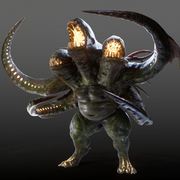 3_heads anthro bodily_fluids male multi_head muscular muscular_male nude roaring solo standing sweat sweatdrop tentacles text vermilionrenderworks activision call_of_duty eldritch_abomination margwa_(call_of_duty) 1:1 absurd_res english_text hi_res