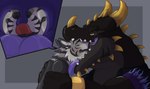 anthro blush duo head_in_mouth internal male male/male male_pred male_prey open_mouth oral_vore size_difference tongue tongue_out uvula vore sillywerwolf mythology canid canine dragon mammal mythological_creature mythological_scalie scalie hi_res