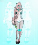 anthro areola battery_life biped blue_areola blue_eyes blue_highlights breasts cloven_hooves cybernetics eyebrows eyelashes female freckles fur genitals hair highlights_(coloring) hooves long_hair looking_at_viewer machine navel nipple_tape pasties pussy solo standing tape white_body white_fur white_hair spider_bones ra1n_dear_(spider_bones) cyborg deer mammal 2025 5:6 digital_media_(artwork) full-length_portrait hi_res portrait shaded