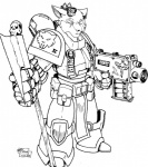 adeptus_astartes alternate_species anthro armor axe bolter dual_wielding furrification greataxe gun handgun holding_axe holding_gun holding_object holding_ranged_weapon holding_weapon machine male melee_weapon pistol power_armor ranged_weapon solo space_marine weapon bussaca warhammer_(franchise) warhammer_40000 canid canine canis mammal wolf 2008 black_and_white dated full-length_portrait line_art monochrome portrait signature