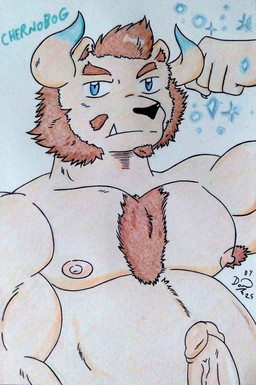 2_horns anthro areola barazoku belly biceps big_belly big_muscles big_pecs black_nose blue_eyes body_hair chest_hair erection facial_hair fingers flexing flexing_bicep genitals goatee hair horn humanoid_genitalia humanoid_penis ice kemono looking_at_viewer male manly musclegut muscular muscular_anthro muscular_male mustache nipples nude overweight overweight_male pecs penis pink_body pink_nipples pink_penis sharp_teeth simple_background solo teeth text vein veiny_penis dashthefox lifewonders mythology tokyo_afterschool_summoners chernobog_(tas) demon mythological_creature 2025 absurd_res colored_pencil_(artwork) hi_res traditional_media_(artwork)