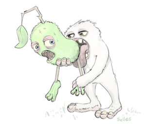 anthro bodily_fluids duo fur licking nude teeth tongue selles big_blue_bubble my_singing_monsters humanoid monster