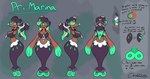 after_transformation big_breasts breasts female fin green_eyes green_nipples navel navel_piercing nipples piercing pseudo_hair solo tentacle_hair tentacles text chabble nintendo pokemon splatoon marina_(splatoon) generation_7_pokemon humanoid pokemon_(species) primarina english_text hi_res model_sheet tagme