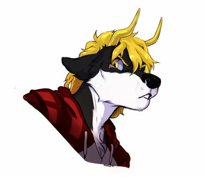 angry anthro confusion curly_hair grumpy hair horn looking_at_viewer looking_back male solo superhero sweatshirt fenzole_(artist) ignatius_walker_(walk-w-igny) igny_superstar canid canine canis mammal wolf hi_res