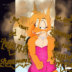 anthro clothing diamond_(gem) dress elegant_dress fart female gem green_eyes jewelry necklace onomatopoeia pooping solo sound_effects text toilet_use king-triangle dreamworks the_bad_guys diane_foxington canid canine fox mammal true_fox 1:1 hi_res