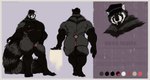 andromorph anthro anus barazoku belly big_butt big_clitoris big_muscles big_pecs big_pussy black_belly black_body black_feet black_hands black_nipples border butt chain claws clitoral_hood clitoris clothing feet fluffy fluffy_tail fur genitals hat headgear headwear huge_clitoris huge_muscles huge_pecs hyper hyper_muscles information information_board intersex knot knotted_penis long_tail markings mastectomy_scar melanistic musclegut muscular muscular_andromorph muscular_anthro muscular_intersex nipples pecs penis plantigrade puffy_anus pussy red_eyes scar snout solo striped_body striped_markings striped_tail stripes tail tail_markings text white_face yellow_border hierro_(artist) ailurid mammal red_panda absurd_res english_text hi_res huge_filesize model_sheet trans_(lore) trans_man_(lore)