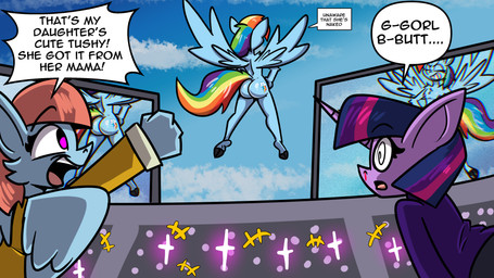 anime_nosebleed anthro butt dialogue female group jumbotron nude oblivious outside public public_nudity stadium text unaware_exhibitionism wings birbpan friendship_is_magic hasbro my_little_pony mythology senftember2025 rainbow_dash_(mlp) twilight_sparkle_(mlp) windy_whistles_(mlp) equid equine horse mammal mythological_creature mythological_equine pegasus pony 16:9 4k absurd_res chromatic_aberration english_text hi_res widescreen daughter_(lore) mother_(lore) mother_and_child_(lore) mother_and_daughter_(lore) parent_(lore) parent_and_child_(lore) parent_and_daughter_(lore)