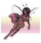 3_fingers 4_breasts 4_nipples 4_wings antennae_(anatomy) areola arthropod_abdomen biped breasts brown_body brown_hair brown_skin female fingers flying genitals gradient_background hair insect_wings multi_breast multi_nipple multi_wing nipples nude pussy simple_background smile solo supernumerary_breasts white_background wings strawberrytfs arthropod humanoid insect mammal matriarch_queen 2024 colored