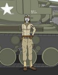 anthro clothing female m26_pershing m3 m3_grease_gun military military_uniform military_vehicle solo super_pershing_(tank) t26 t26e1-1 tank uniform vehicle weapon repgg hi_res