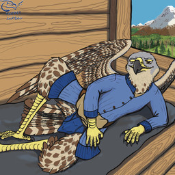 4_toes anisodactyl anthro avian_feet beak bed blue_briefs blue_clothing blue_underwear briefs brown_body brown_feathers cere_(anatomy) chastity_cage chastity_device clothed clothing coat feathered_wings feathers feet furniture grey_body grey_feathers implied_chastity inside male mountain multicolored_body multicolored_eyes multicolored_feathers on_bed partially_clothed plant reclining scales scuted_arms scuted_feet scuted_hands scuted_legs scutes sky smile snow solo tail tail_feathers talons tan_body tan_feathers toes topwear tree two_tone_body two_tone_eyes two_tone_feathers underwear wearing_chastity_cage wearing_chastity_device window wings wood_paneling yellow_body yellow_scales tzair_(artist) locktober tzair_(character) avian bird falcon falconid peregrine_falcon 1:1 2025 signature