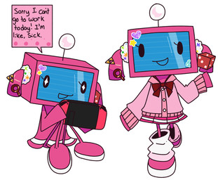 bottomwear clothing dialogue dice female for_a_head heart_symbol machine magnifying_glass not_furry pink_body screen screen_face skirt solo speech_bubble star text triforce remloww and-kensaku nintendo nintendo_switch the_legend_of_zelda new_arrival_kirari object_head robot screen_head english_text hi_res