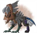 ambiguous_gender armor brown_body brown_fur feral fin fur green_body grey_body grey_fur grey_hair hair head_crest headgear helmet long_hair nude purple_body simple_background solo white_background portugueselynx nintendo pokemon chimera generation_7_pokemon legendary_pokemon pokemon_(species) type_null 2016