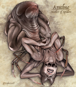 4_arms ambiguous_gender bird's-eye_view black_lips black_nails bodily_fluids colored_nails compound_eyes crying front_view gums hands_behind_own_head high-angle_view lips looking_at_viewer lying multi_arm multi_limb nails nightmare_fuel on_back simple_background solo tan_background tears teeth text twitter_handle christopher_stoll animal_humanoid arachnid arachnid_humanoid arachnid_taur arthropod arthropod_humanoid arthropod_taur humanoid spider spider_humanoid spider_taur taur 2022 character_name colored detailed digital_drawing_(artwork) digital_media_(artwork) full-length_portrait hi_res portrait female_(lore)