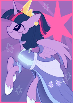 clothing crown dress female feral headgear horn looking_offscreen smile solo wings risswm friendship_is_magic hasbro my_little_pony mythology twilight_sparkle_(mlp) equid equine mammal mythological_creature mythological_equine winged_unicorn hi_res