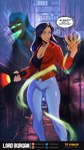 big_breasts bottomwear breasts cleavage clothed clothing denim denim_bottomwear denim_clothing female human_to_anthro jeans pants solo species_transformation text transformation lordburqan disney gargoyles elisa_maza_(gargoyles) gargoyle human mammal absurd_res english_text hi_res