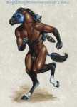 abs anthro balls blinker_hood bridle carrying_another clothing eyewear genitals goggles hat headgear headwear hooves male mount mount/rider_relations muscular muscular_anthro muscular_male pecs piggyback reins saddle simple_background solo tail text rog_minotaur equid equine horse mammal procyonid raccoon 2004 url