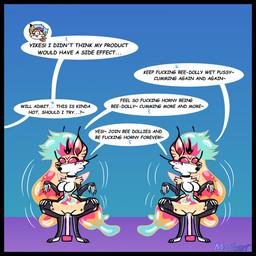 anthro bodily_fluids crouching dialogue dildo dildo_sitting disembodied_head drone dronification female fur genital_fluids group latex linked_speech_bubble mind_control multi_arm multi_limb numbered_sequence penetration sex_toy simple_background speech_bubble text transformation trio twinning vaginal_fluids white_body white_fur mothost animal_crossing hellaverse helluva_boss mythology nintendo loona_(helluva_boss) queen_bee-lzebub_(helluva_boss) whitney_(animal_crossing) arthropod canid canid_demon canine canis demon fox hybrid insect mammal mythological_canine mythological_creature wolf 2025 digital_media_(artwork) english_text hi_res