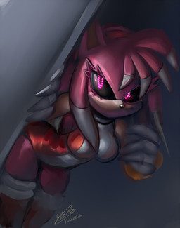 anthro boots breasts clothed clothing cybernetics female footwear handwear looking_at_viewer machine pink_body shoes solo soina sega sonic_the_hedgehog_(series) amy_rose cyborg eulipotyphlan hedgehog mammal digital_media_(artwork) hi_res