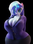 anthro big_breasts blue_eyes breasts cleavage clothed clothing curvy_figure eyewear female glasses hair horn lips lipstick makeup multicolored_hair purple_hair purple_lips purple_lipstick simple_background solo transparent_background two_tone_hair voluptuous white_hair wide_hips lunar57 hasbro my_little_pony mythology fan_character selena_hala_(oc) equid equine mammal mythological_creature mythological_equine unicorn 3:4 3d_(artwork) alpha_channel digital_media_(artwork)