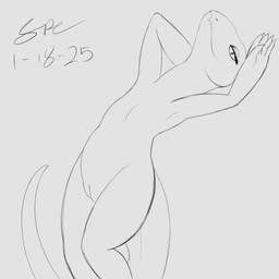 5_fingers anthro big_tail cute_fangs eyelashes fangs female female_anthro fingers flat_chested front_view genitals humanoid_hands innie_vulva long_neck long_tail looking_at_viewer lying nude nude_anthro nude_female on_back outer_labia plump_labia pupils raised_arm slit_pupils smile smiling_at_viewer snout solo tail tail_dimple tapering_tail teeth thick_tail thick_thighs vulva spe overlord_(series) crusch_lulu lizard lizardman lizardman_(overlord) reptile scalie 1:1 2025 absurd_res black_and_grey dated digital_drawing_(artwork) digital_media_(artwork) hi_res krita_(artwork) monochrome signature sketch sketchbook_(artwork)