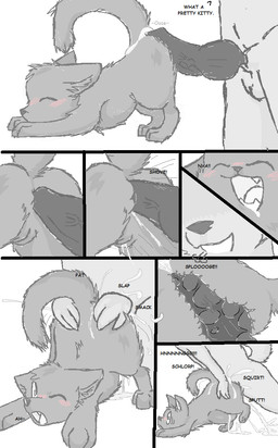 3_toes abdominal_bulge age_difference anal anal_knotting anal_orgasm anal_penetration anthro anthro_on_feral anthro_penetrating anthro_penetrating_feral anus balls bestiality blush bodily_fluids butt cum cum_in_ass cum_inside cumshot dialogue digitigrade dominant duo ejaculation erection eyes_closed feet female female_on_anthro female_penetrated feral feral_penetrated genital_fluids genitals hair hands-free hindpaw internal knot knotting larger_dom looking_pleasured male male/female male_on_feral male_penetrating male_penetrating_female nude open_mouth orgasm pawpads paws penetration penile penile_penetration penis penis_in_ass presenting quadruped sex simple_background size_difference smaller_penetrated tail text toes tongue vaginal_fluids vaginal_squirting vaginal_squirting_while_penetrated vulva white_background backsash canid canine canis domestic_cat domestic_dog felid feline felis mammal 2013 comic english_text greyscale monochrome