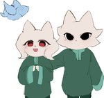 anthro black_eyes clothed clothing duo eyelashes female fur male male/female red_eyes smile white_body white_fur kimfine0901 nine_sols red_candle_games heng_(nine_sols) yi_(nine_sols) arthropod butterfly felid feline insect lepidopteran mammal solarian hi_res brother_(lore) brother_and_sister_(lore) sibling_(lore) sister_(lore)