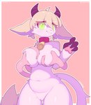 anthro belly big_breasts bodily_fluids breast_milking breasts cowbell female lactating solo tentacle_milking tentacles thick_thighs siedorran bovid bovine cattle mammal hi_res